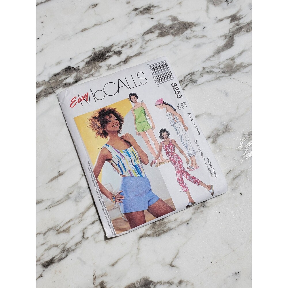 Easy 2000s Tops, Capri Pants and Shorts Sewing Pattern- Size AAX (4-6-8-10)